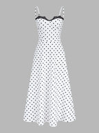 Polka Dot Lace Trim Cami Maxi Dress
