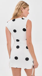 Luna Polka Dot Ruched Mini Dress