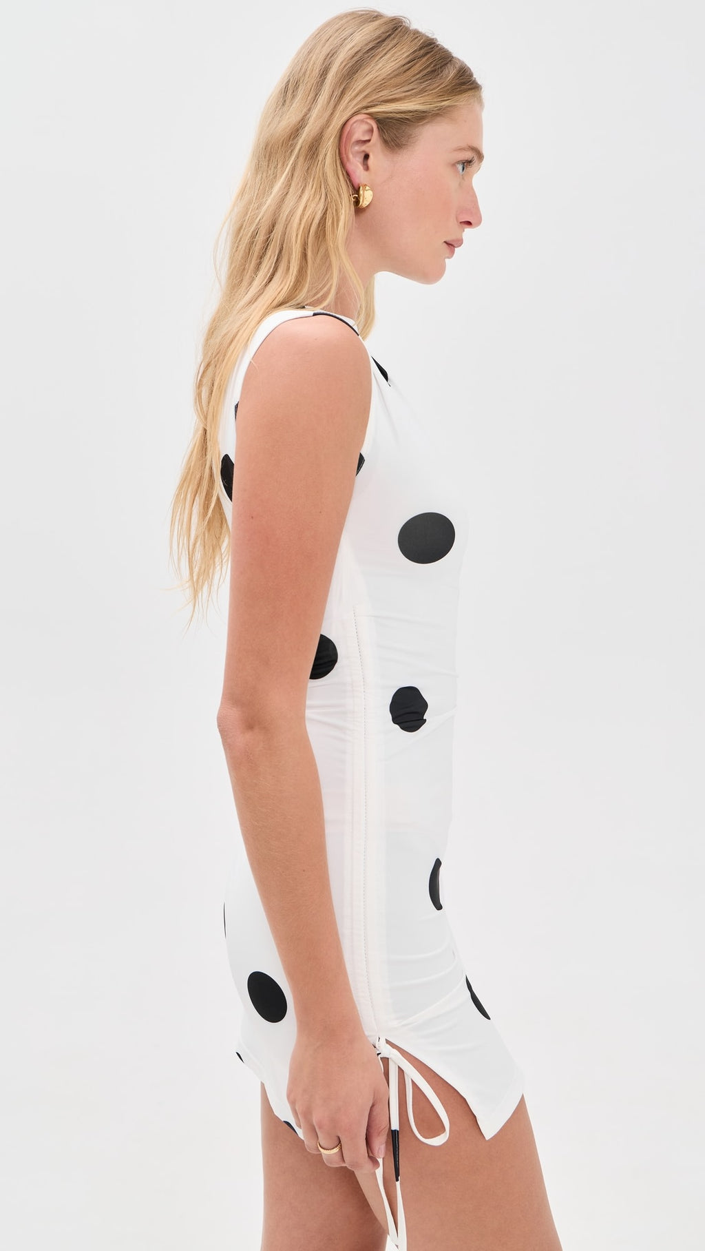 Luna Polka Dot Ruched Mini Dress