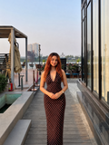 Polka Dot Halter Maxi Dress