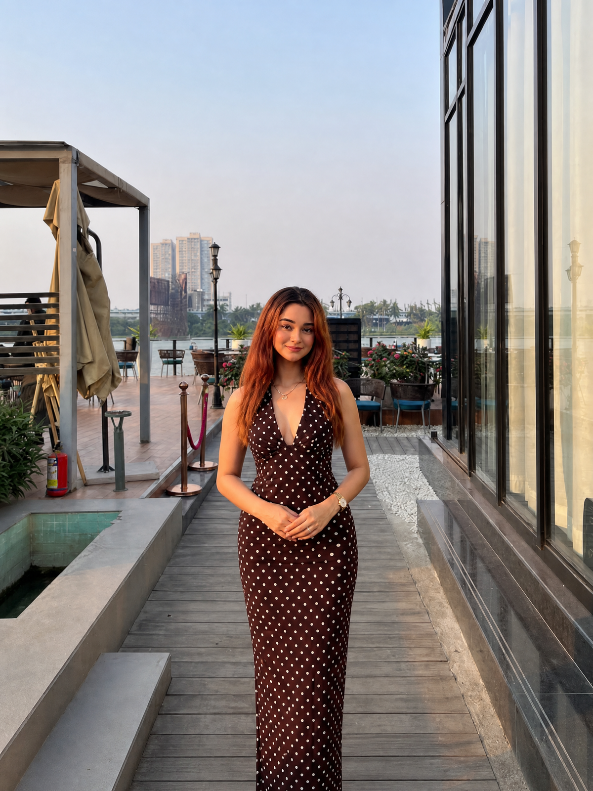 Polka Dot Halter Maxi Dress