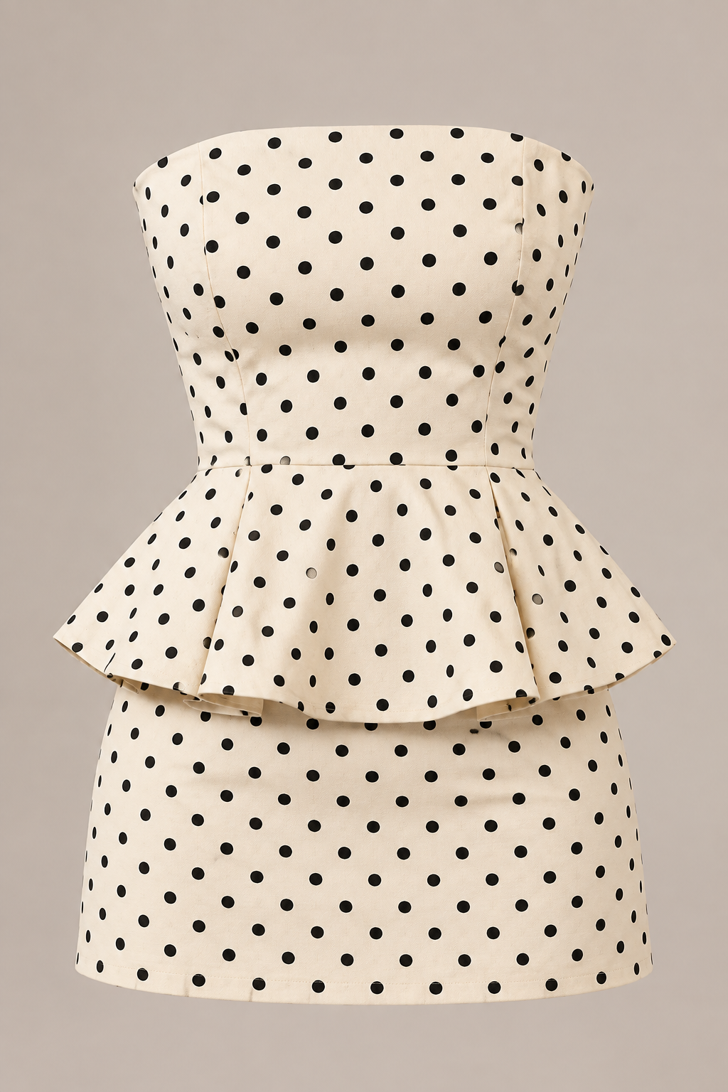 Polka Dot Peplum Mini Dress