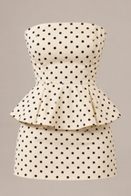 Polka Dot Peplum Mini Dress