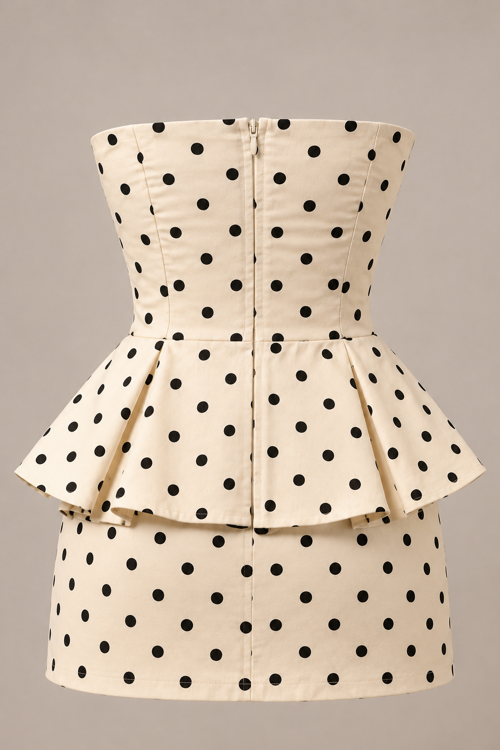Polka Dot Peplum Mini Dress