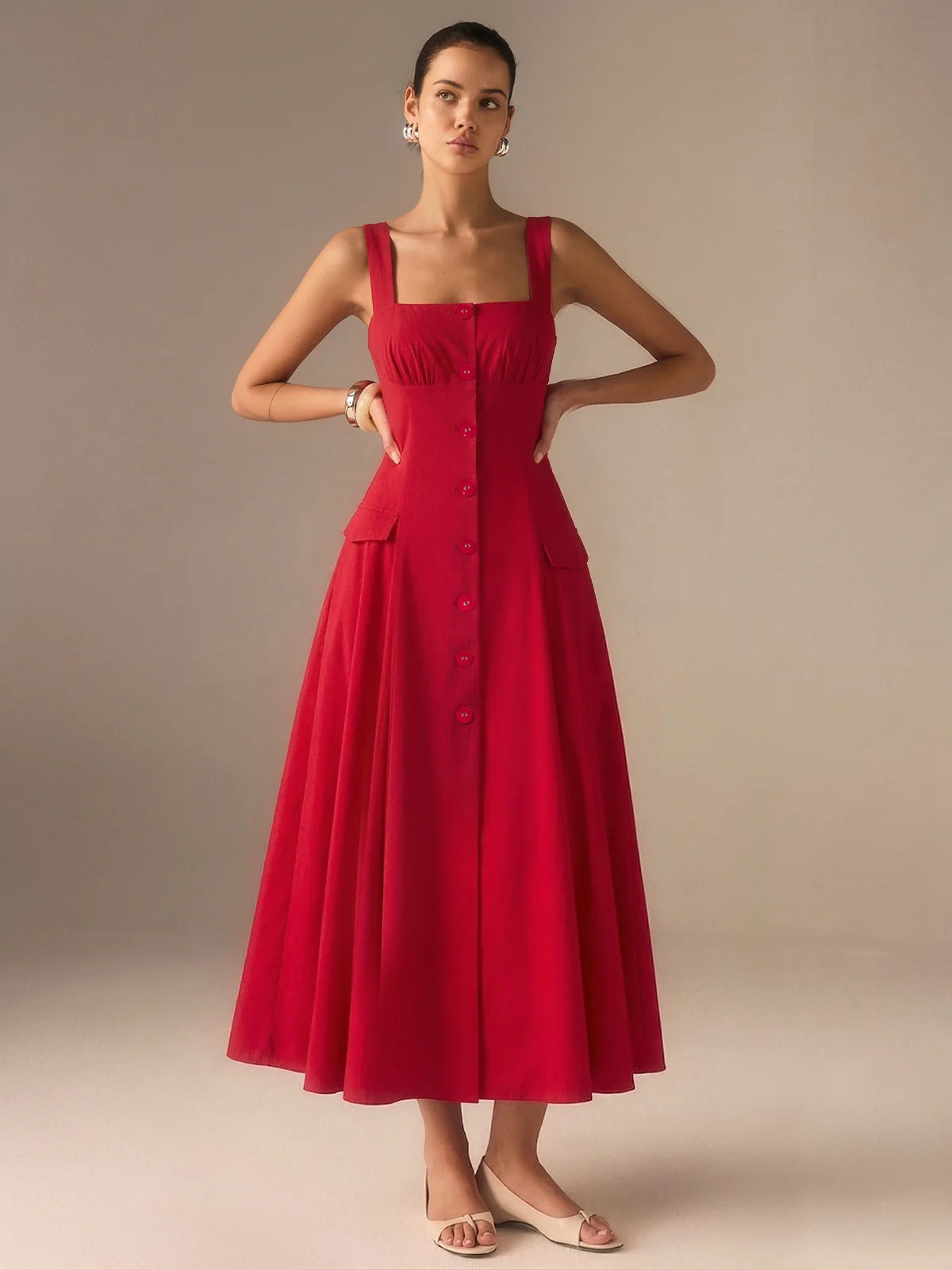Square Neck Maxi Dress