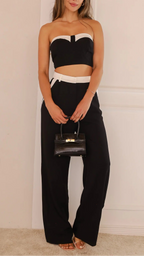 Monochrome Contrast Bandeau Co-Ord Set