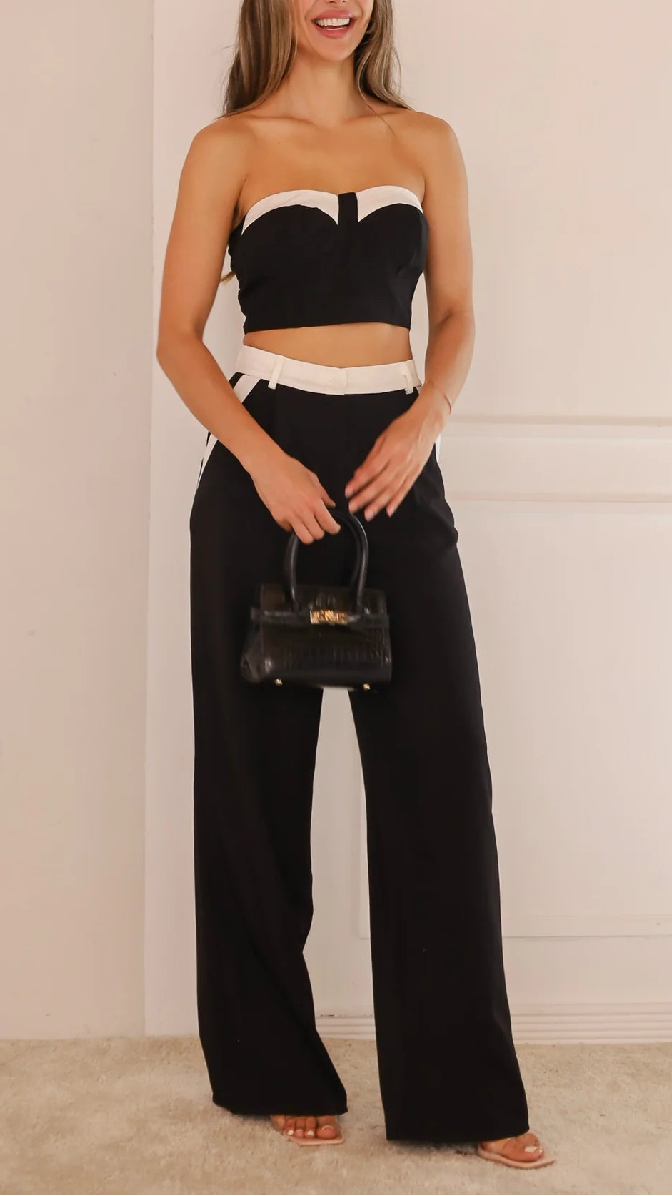 Monochrome Contrast Bandeau Co-Ord Set