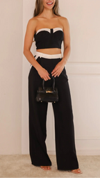 Monochrome Contrast Bandeau Co-Ord Set