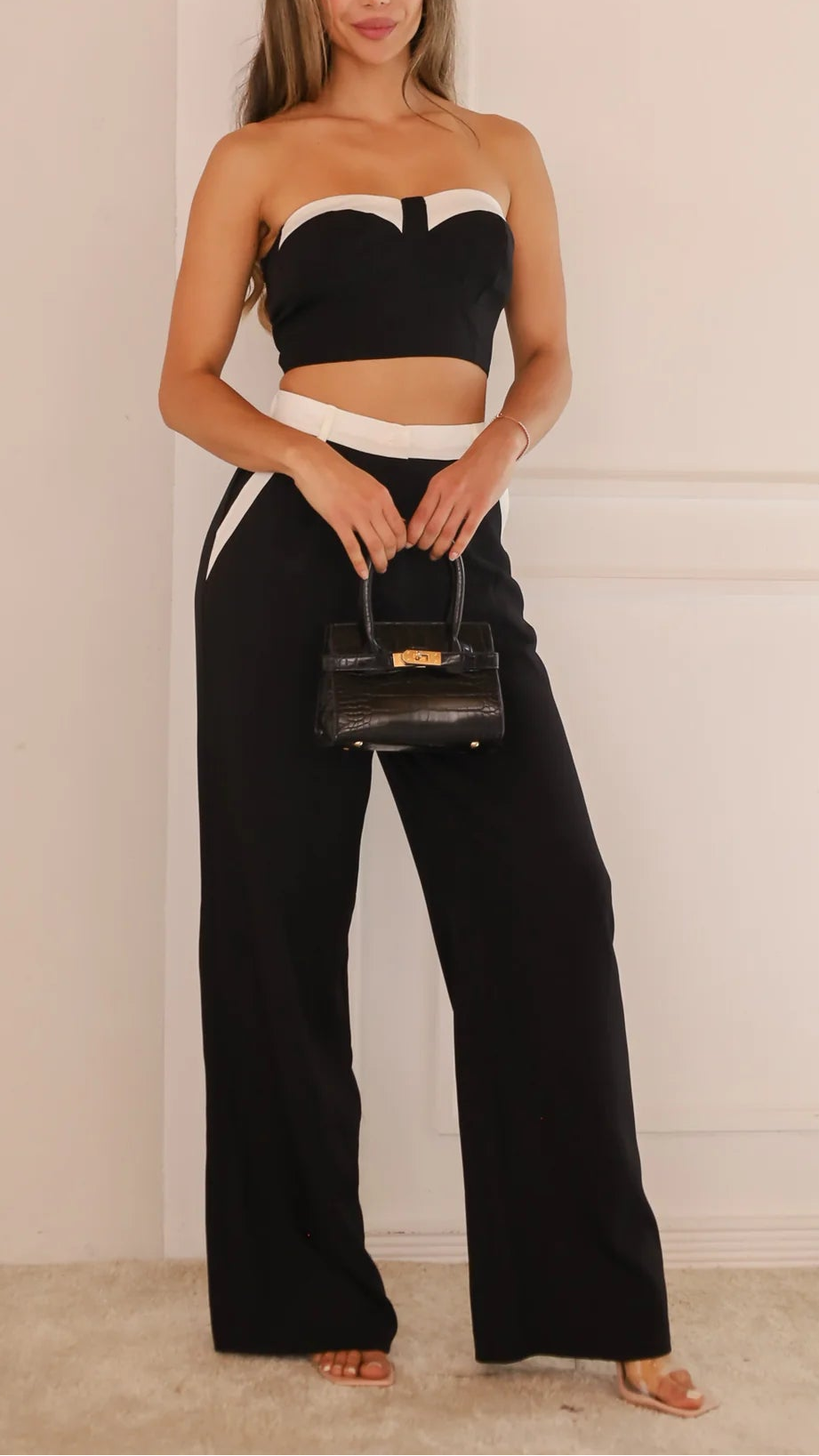 Monochrome Contrast Bandeau Co-Ord Set