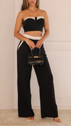 Monochrome Contrast Bandeau Co-Ord Set