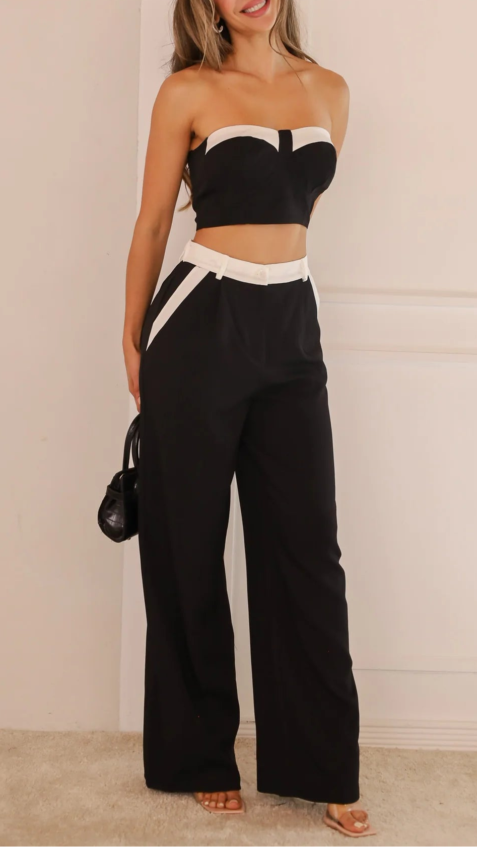 Monochrome Contrast Bandeau Co-Ord Set