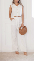 Ivory Relaxed Tie-Waist Co-Ord Set