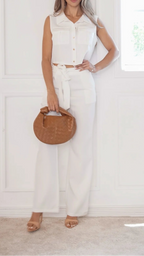 Ivory Relaxed Tie-Waist Co-Ord Set