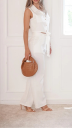 Ivory Relaxed Tie-Waist Co-Ord Set