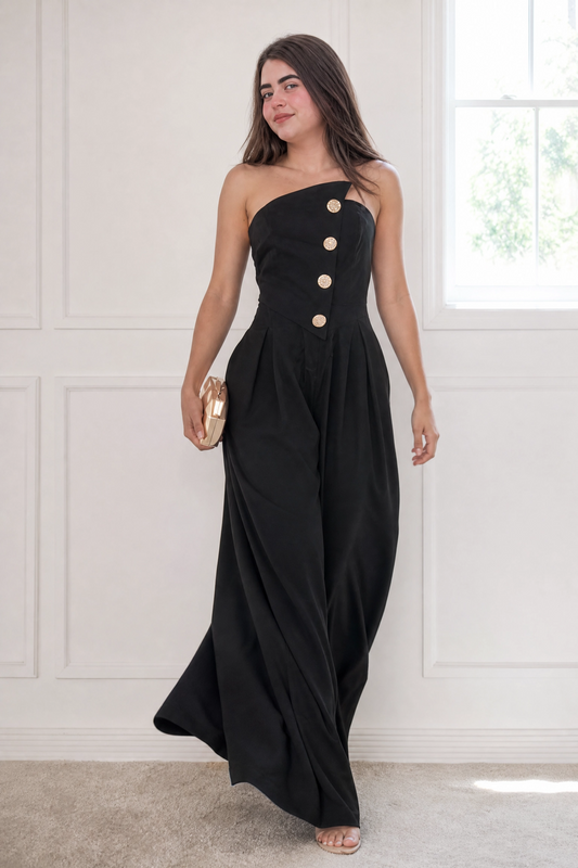 Strapless Wide-Leg Jumpsuit